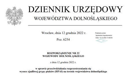 ROZPORZĄDZENIE NR 22 WOJEWODY DOLNOŚLĄSKIEGO w sprawie przeciwdziałania rozprzes...