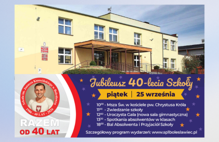 HARMONOGRAM UROCZYSTOŚCI 40-LECIA SZKOŁY